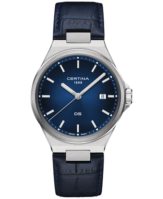 Certina Men's Swiss Ds-7 Leather Strap Watch 39mm