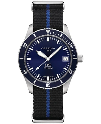 Certina Men's Swiss Ds Heritage Blue Nato Strap Watch 41mm