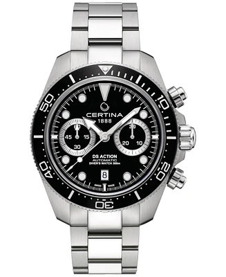 Certina Men's Swiss Automatic Chronograph Ds Action Stainless Steel Bracelet Watch 45mm