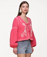 Avec Les Filles Women's Embroidered Peplum Jacket