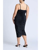 Eloquii Plus Hardware Shirred Midi Dress
