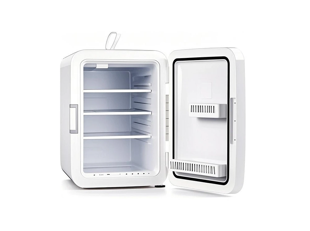 Cowsar Compact Mini Fridge, 15 Can Portable Small Refrigerator with Ac/Dc Adapters, 10 Liter / 2.6 Gal Small Cosmetics Cooler for Beverage, Food, Skin