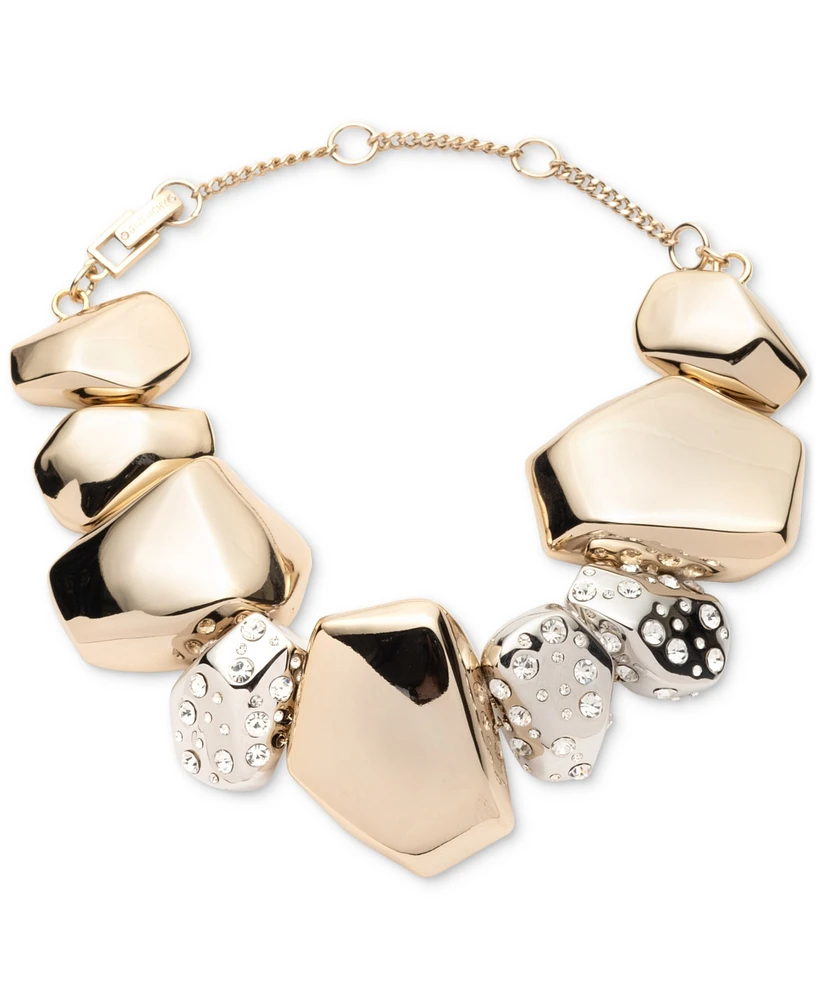 Givenchy Two-Tone Pave Nugget Statement Flex Bracelet