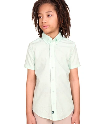B By Brooks Brothers Big Boys Linen Short Sleeve Button Up Shirt