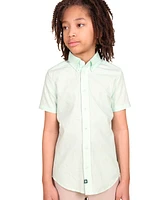 B By Brooks Brothers Big Boys Linen Short Sleeve Button Up Shirt