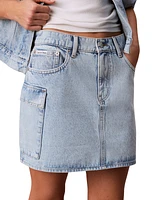 Calvin Klein Jeans Women's Denim Cargo Mini Skirt
