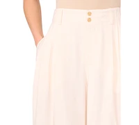 CeCe Women's High-Rise Pleated Wide-Leg Pants