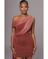 Jluxlabel Women's Asymmetric Drape Mini Dress