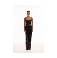 Milla Women's Dramatic fitted sequined maxi skirt