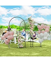 Outsunny Metal Arch Backdrop Sd Set of 3, 7/6.5/6 ft Wedding Frame