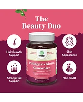 Collagen + Biotin Gummies | Extra Strength Biotin Collagen Supplement | for Hair, Skin, & Nails for Women | Raspberry Flavor | 90ct