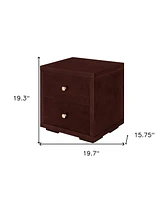 Wooden 2-Drawer Nightstand – Solid and Composite Wood Construction