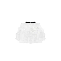 Milla Women's Danceable mini skirt with ruched flower appliques