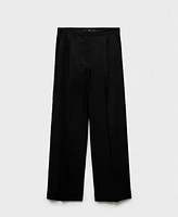 Mango Women's Straight-Fit Linen Suit Pants