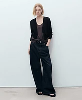 Mango Women's Knitted Cropped Cardigan