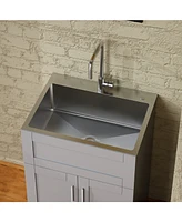 24" Bathroom Vanity Cabinet with Stainless Steel Sink