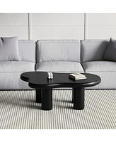 Modern Cloud Coffee Table with Solid Legs (Black)