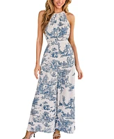 Cupshe Women's Enchanting Toile Halter Jumpsuit