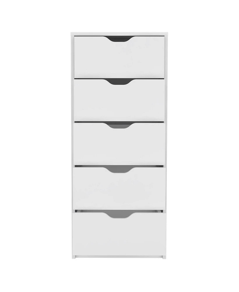 Five Drawer Standard Chest for Bedroom Storage and Clothes Organization
