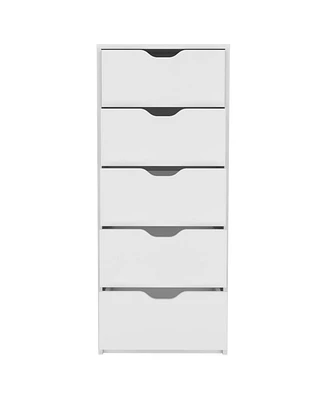 Five Drawer Standard Chest for Bedroom Storage and Clothes Organization