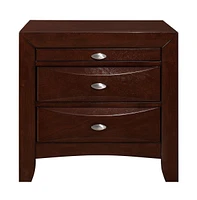 Charming Wood Nightstand with Three Drawers for Bedroom