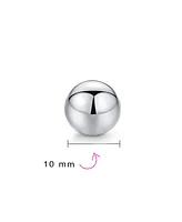 Bling Jewelry Minimalist Plain Simple Round Bead Ball Tragus Cartilage Stud Earrings Shiny Polish .925 Sterling Silver