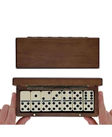 We Games Double 6 Dominoes in Magnetic Wooden Box