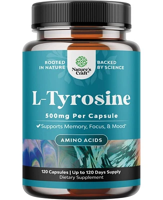 L-Tyrosine Capsule | High Strength L-Tyrosine Supplement | for Mental Energy, Mood, Focus, Attention & Cognition | 120ct