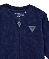 Guess Baby Boys 3-Piece Long Sleeve Bodysuit, Jacquard Zip-Up Sweatshirt, and Pants Set