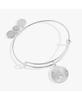 Alex and Ani Pave Starburst Texture Initial Bangle Bracelet J