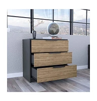 Three Drawer Dresser for Bedroom Organization and Home Storage