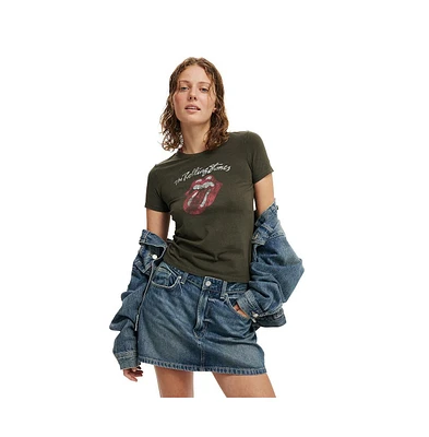 Cotton On Women's Fitted Lcn Graphic Longline Tee