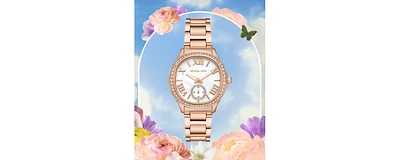 Michael Kors Women's Sage Three-Hand Rose Gold-Tone Stainless Steel Watch 38mm