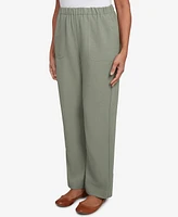 Alfred Dunner Petite Copper Canyon Patch Pocket Medium Length Elastic Waistband Pants