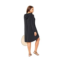 Swimsuits for All Women's Pack N' Go Wrinkle-Resistant Cover Up Hoodie Dress