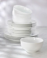 Euro Ceramica Essential Classic Rim 16 Pc. Dinnerware Set, Service for 4