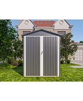 Motorcycle Steel Storage Shed - Grey/White