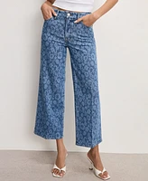Good American Women's Waist Cropped Palazzo Jeans
