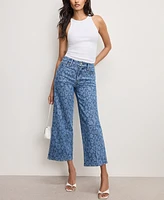 Good American Women's Waist Cropped Palazzo Jeans