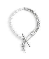 Coach Faux Cultivated Pearl Signature Rexy Safety Pin Strand Bracelet
