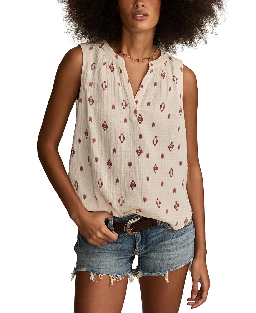 Lucky Brand Sleeveless Popover Shirt