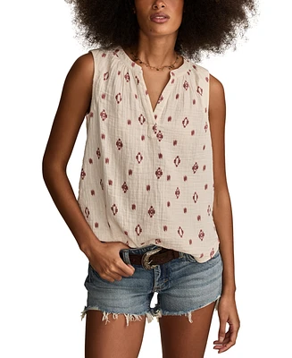 Lucky Brand Sleeveless Popover Shirt