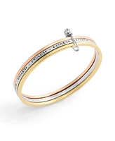 Coach Faux Stone Signature Safety Pin Bangle Set