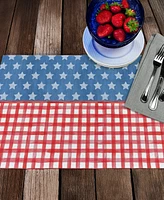 CounterArt Old Glory Gingham Premier Fabric Placemats, Set of 4