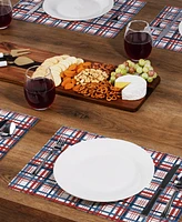 CounterArt Patriotic Plaid Premier Fabric Placemats, Set of 4