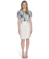Calvin Klein Petite Faux-Wrap Pencil Skirt