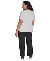 Calvin Klein Plus Textured Short-Sleeve Sweater