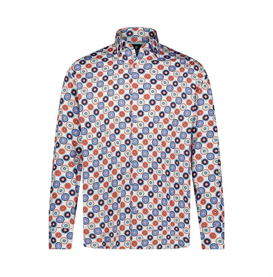 Luchiano Visconti Men's Multicolor Circle Print Shirt