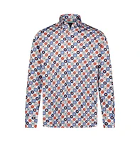 Luchiano Visconti Men's Multicolor Circle Print Shirt