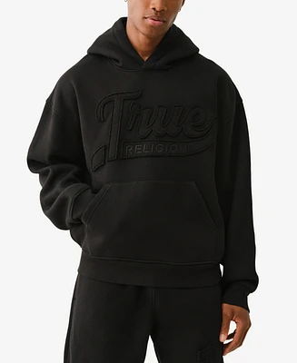 True Religion Men's Cinched Applique Pullover Hoodie